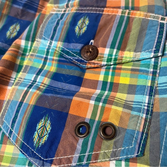 Polo Ralph Lauren Swim Trunks Mesh-Lined Southwest Aztec Blue Orange Plaid Men M - Picture 10 of 12